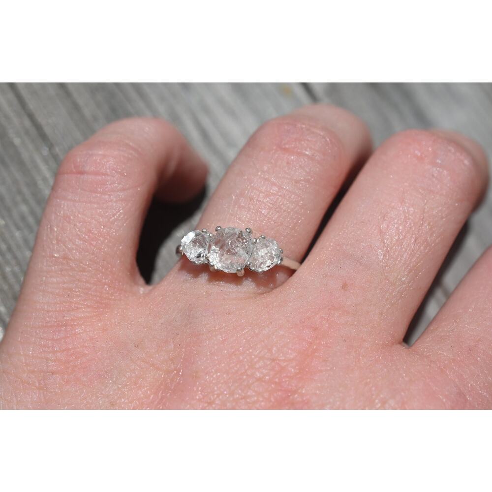 Engagement ring, raw diamond ring, natural stone ring, alternative engagement